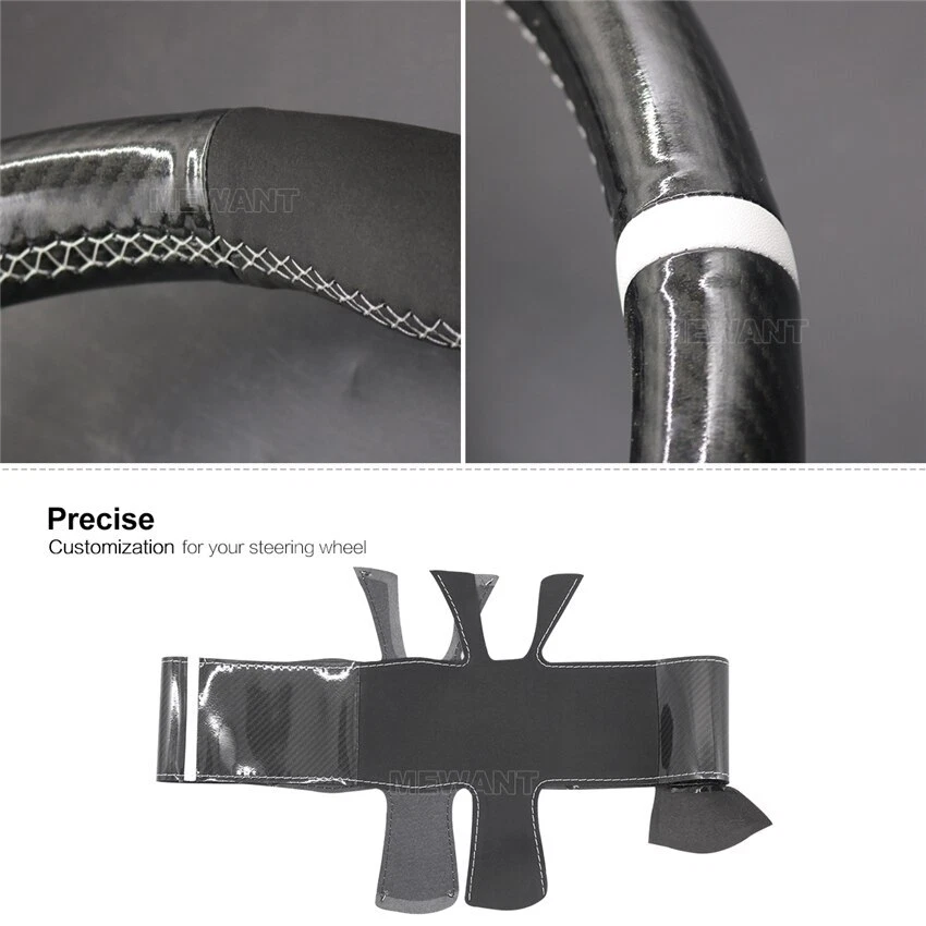 Cubierta de volante de coche de gamuza PU de fibra de carbono para Alfa Romeo 147 2000-2010 GT Foto 4 de 4