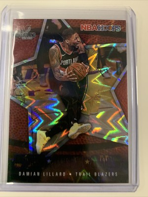 2021 Panini NBA HOOPS Purple Explosion Lights Camera Action Damian Lillard #17