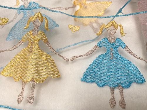 embroidered trim appliques girls ladies 3 1/4" ribbon 15"pc - Picture 4 of 5