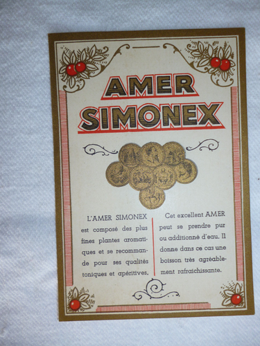 Ancienne étiquette alcool France BN138494 Amer de la Mandarine
