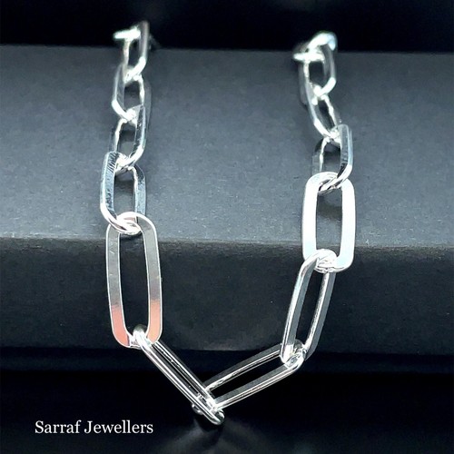 PAPERCLIP Bracelet 925 Sterling Silver T Bar Clasp 925 Stamp 6.6g 8.5" Brand NEW - Picture 9 of 10