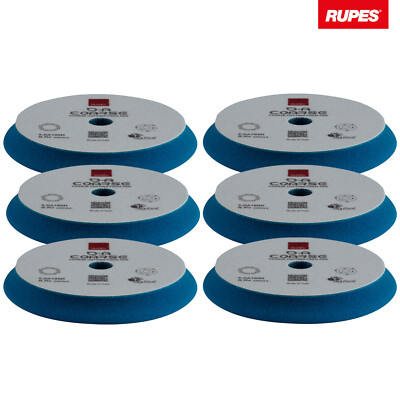 6x Rupes BigFoot DA Coarse Polierschwamm Polierpad hart blau Ø150/180mm
