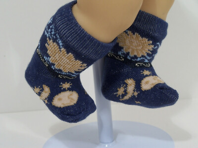 NAVY BLUE Moon Star Sun Socks Doll Clothes For 15  Bitty Baby Boy or Girl (Debs)