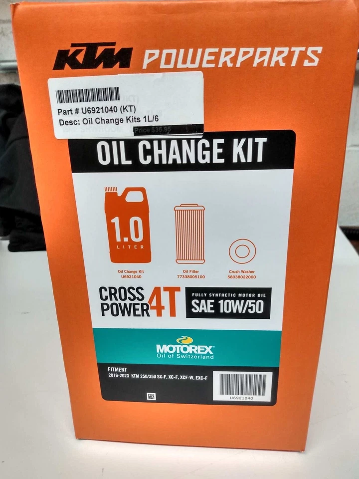 KTM 250SXF MOTOREX 1.0 L 10W/50 POWER SYNT FULL SYNTHETIC OIL CHNGE KIT U6921040 - Image 2 of 4
