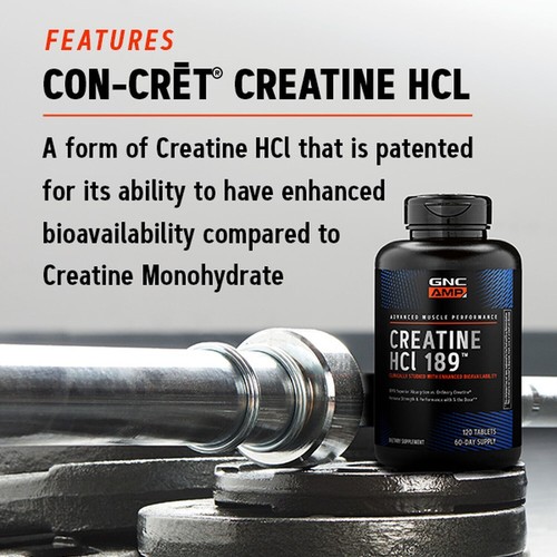 GNC AMP Creatine HCl 189 - 240 Tablets (120 Servings) Four Months Supply - Picture 3 of 4