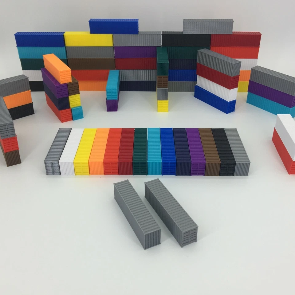 NEW (2) 40' Shipping Containers - Z Scale 1:220 - GRAY - ALL COLORS AVAILABLE! - Image 3 of 4