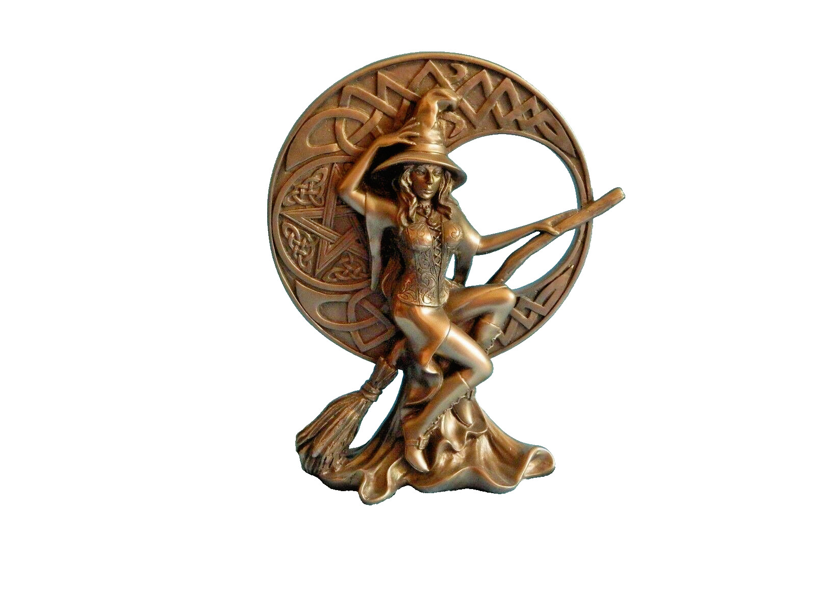 Witch & Celtic Moon Figure/Bronze/Wicca/Witch/Pagan