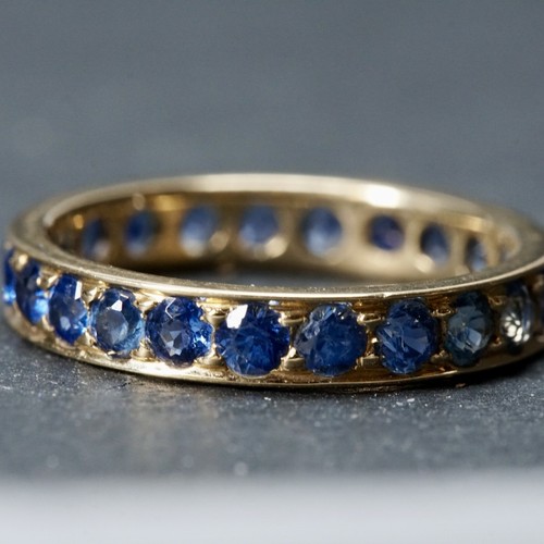 2c ct Saphir Eternity Ring 18 Kt 750 Gold RG 51 Memoryring