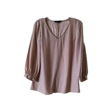 Lafayette 148 New York 100% Silk Blouse Peach Size Small 