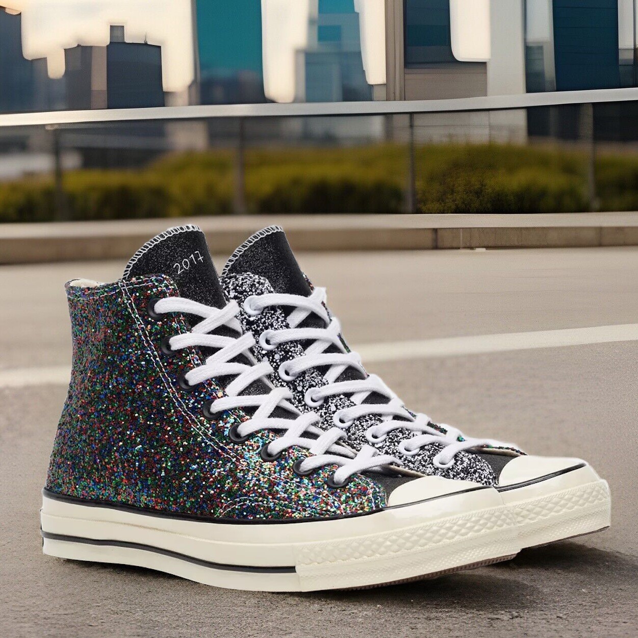 Converse JW Anderson x Chuck 70 Hi 'Glitter Pack Black Multicolor' 164697C 8M 10