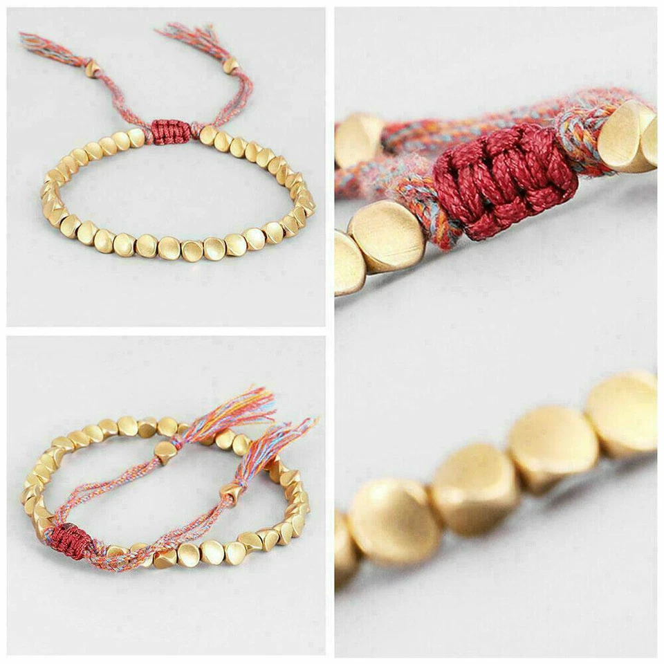 Kupfer Perlenarmband Tibetische Buddhistisch Geflochtene Armband Handgemachte - Bild 3 von 4