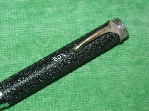 VINTAGE STYLUS TYPE 50X POCKET MICROSCOPE UNBRANDED 3-3/4" LONG LOT 96 - Picture 5 of 5
