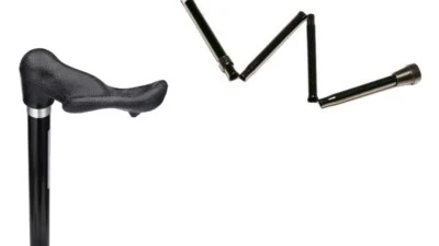 Russka Gehstock faltbar verstellbar Fischergriff Aluminium Gehhilfe Spazierstock - Bild 1 von 3