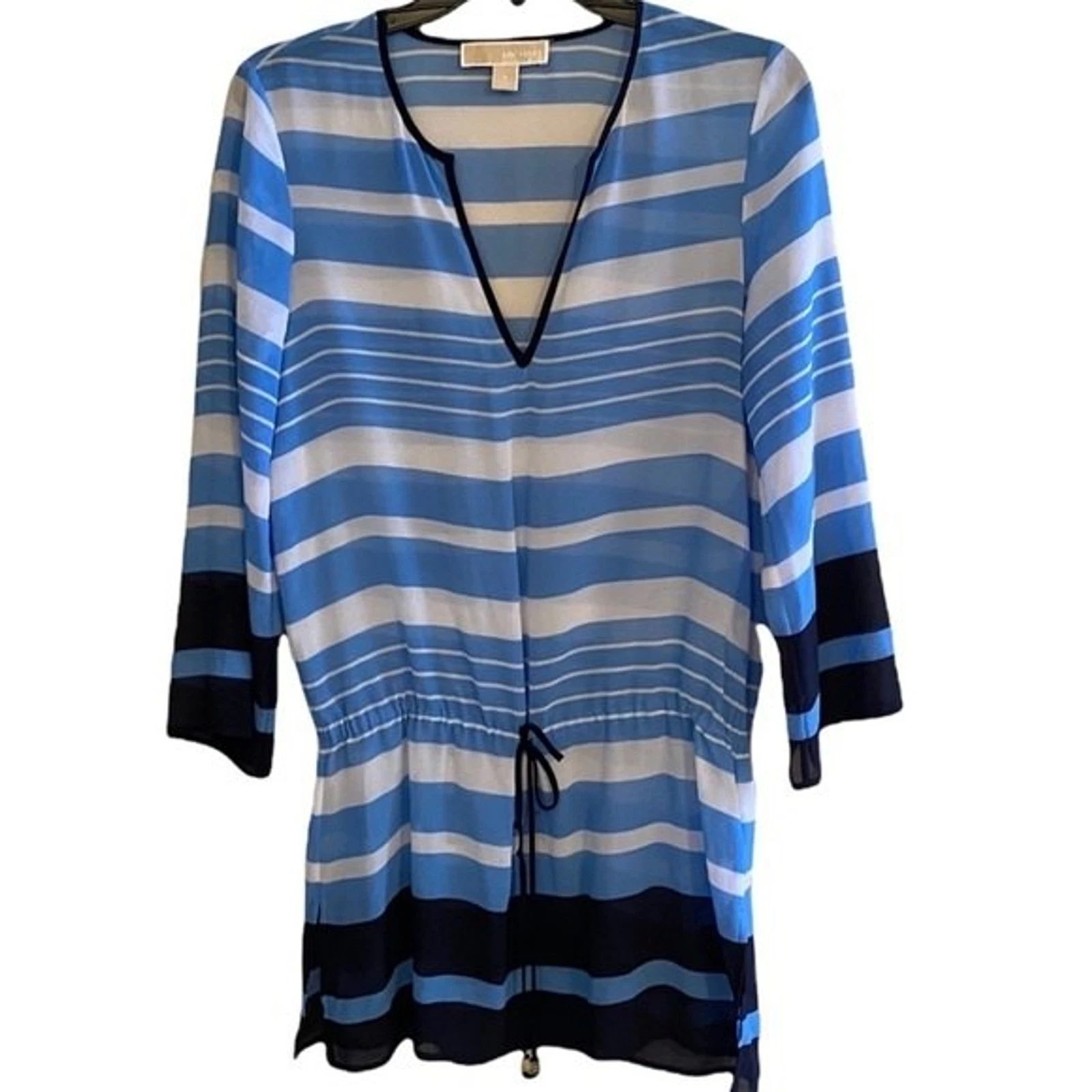 Michael Kors Camicetta tunica in chiffon con coulisse Small