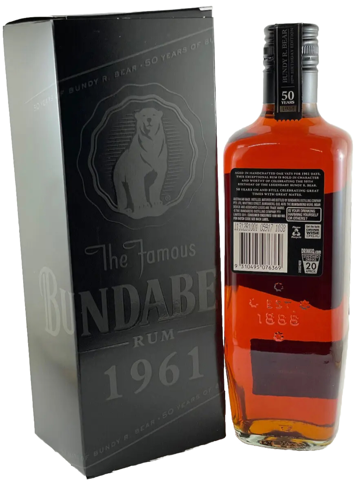 Bundaberg Rum Birthday Bear 1961 Modern Label Mint Low No 2447, Boxed