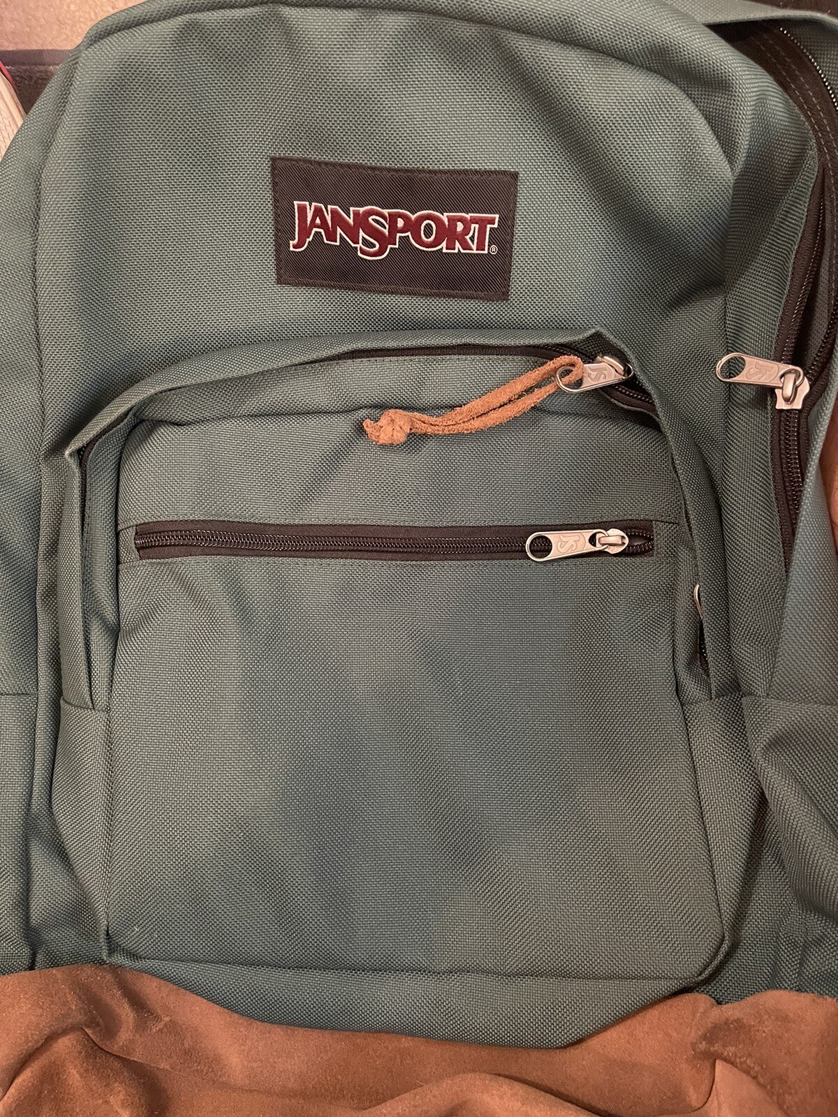 Jansport Green Leather Bottom, Laptop, Backpack With … Gem