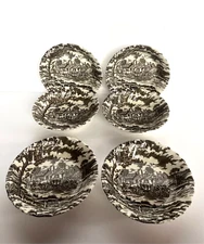 Vintage Myott Royal Mail staffordshire ironstone 6 fruit/berry bowls England