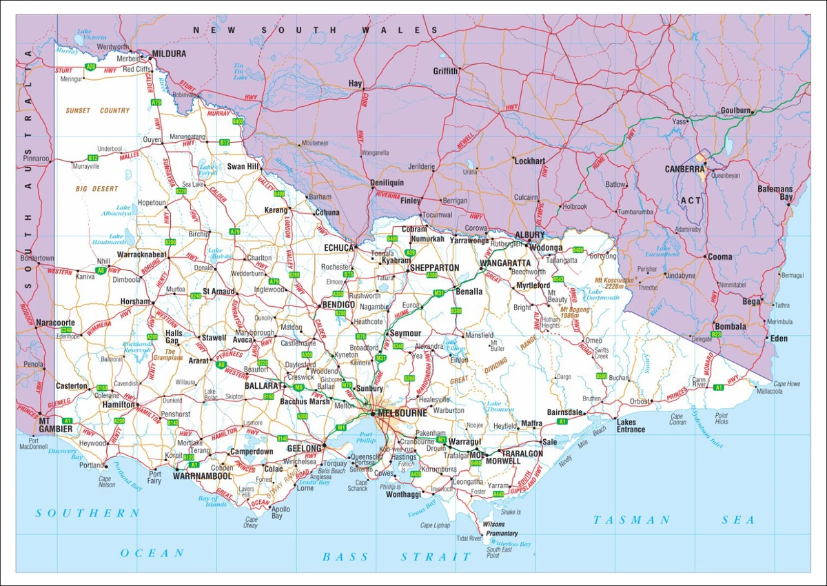 Printable Map Of Victoria Australia Luce Silvie