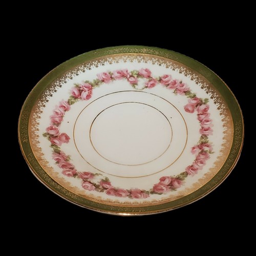 Antique Tea Cup Saucer Floral Gilded Hand Painted Porcelain Victorian MZ Austria - Picture 7 of 12