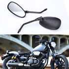 2x Motorcycle Side Mirrors Rearview Black Oval For Yamaha Bolt Star V-Star 1100