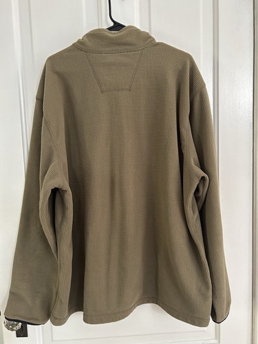 Timberland mens 1/4 zip waffle textured sweater sz 2XL Khaki Color READ - Picture 7 of 7