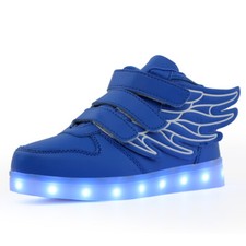Kids RGB Sneakers LED Light Up Shoes USB Flashing Wing Sneakers for Toddler Kids
