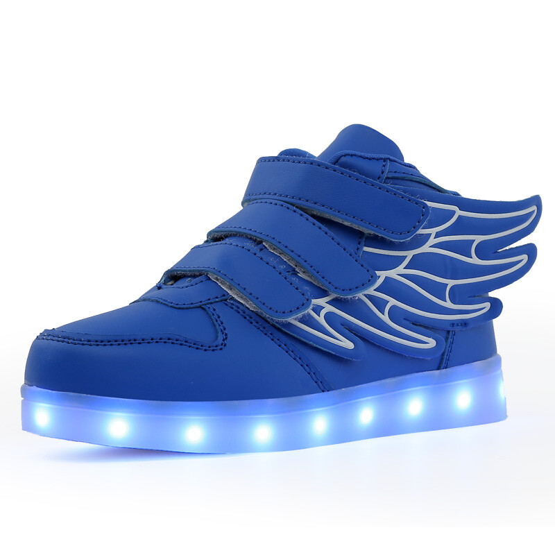 Kids RGB Sneakers LED Light Up Shoes USB Flashing Wing Sneakers for Toddler Kids