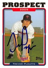 Trevor Plouffe autographed baseball card Twins 2005 Topps Prospect Rookie #UH95