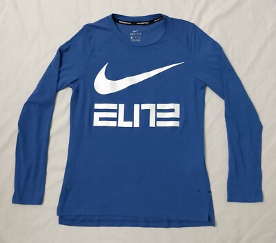 BOYS NIKE DRI FIT ELITE LONG SLEEVE TOP BLUE SIZE LARGE
