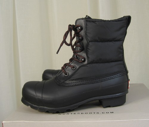 NUEVO CAZADOR Mujeres Original Corto Acolchado Botas con Cordones Negras EE. UU. 7/38 Nailon/Cuero - Imagen 7 de 12