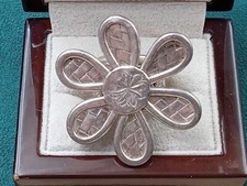 Statement Artisan Sterling Silver Ring w. Woven Pattern Throughout: Size 5