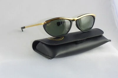 Neu! NOS! Vintage Ray Ban USA B&L Olympian V W1973 Gold/Black  Harley Biker - Bild 1 von 4