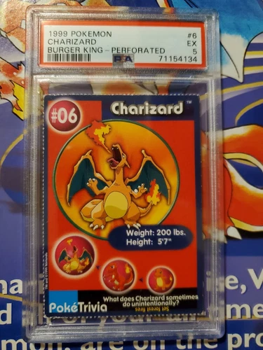 Pokemon PSA Charizard Perforated #6 - Burger King 1999 PSA 5