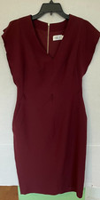 Eliza J Flutter Sleeve Dress WOMENS SIZE 10 BURGUNDY NWOT