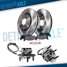 6pc 4WD Front Brake Rotors Pads Wheel Hub Kit for 2000 2001 2002 2003 Ford F-150