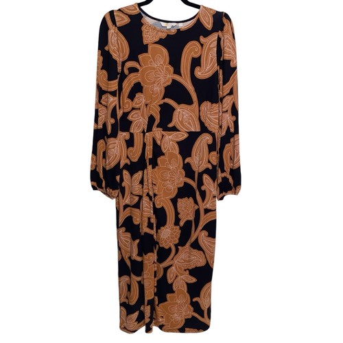 Boden Kleid Damen Größe 8 P Langarm Jersey Paisley Karriere Herbst Corpgore