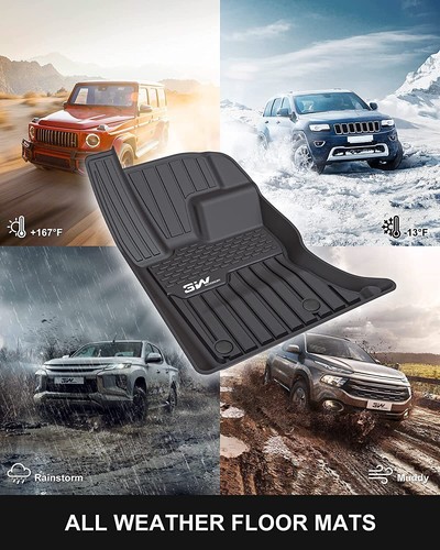3W Car All Weather Rubber Floor Mats Set Liners for Range Rover Velar 2017-2023 - Picture 6 of 15