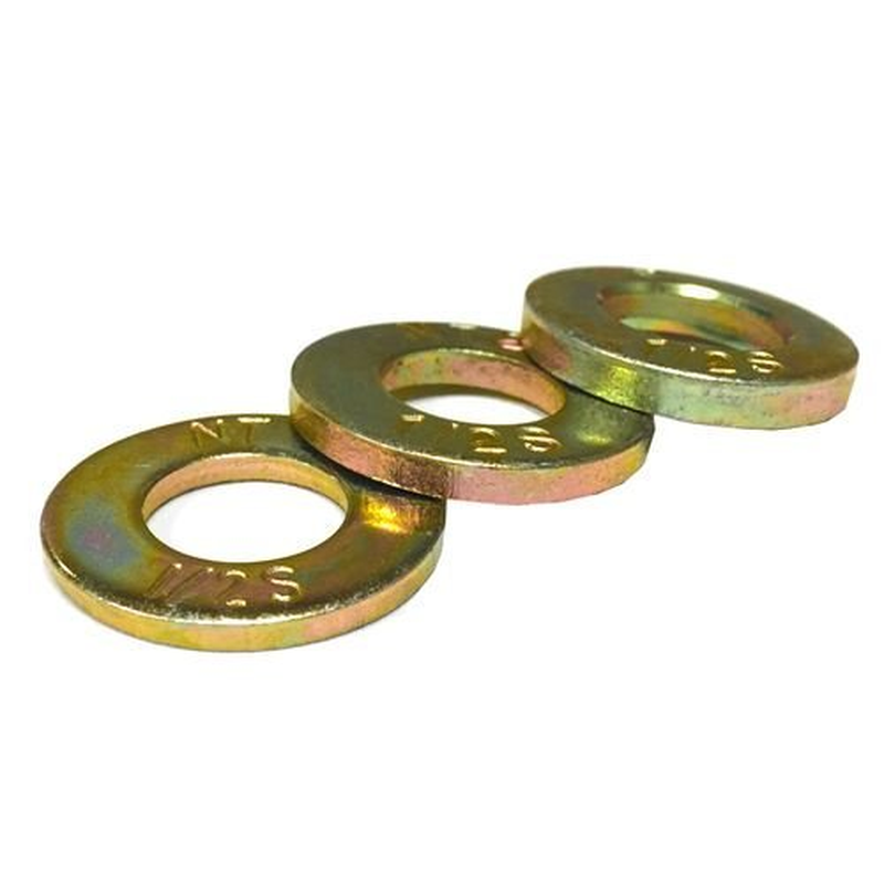 (25) 7/16 Grade 8 Hardened SAE Extra Thick Flat Washers Zinc Yellow