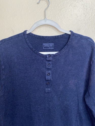 Patagonia M's Long-Sleeved Daily Henley Top Navy Blue Mens Large Organic Cotton - Picture 2 of 7