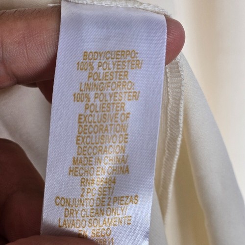Studio I Ivory Beaded Maxi Dress Women's 18W Vintage Formal Summer Whimsical - Picture 12 of 15