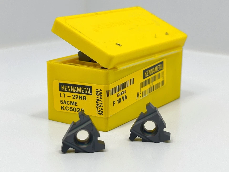 KENNAMETAL LT-22NR 5ACME New Carbide Threading Insert 1743982 Grade KC5025 10pcs - Image 2 of 2