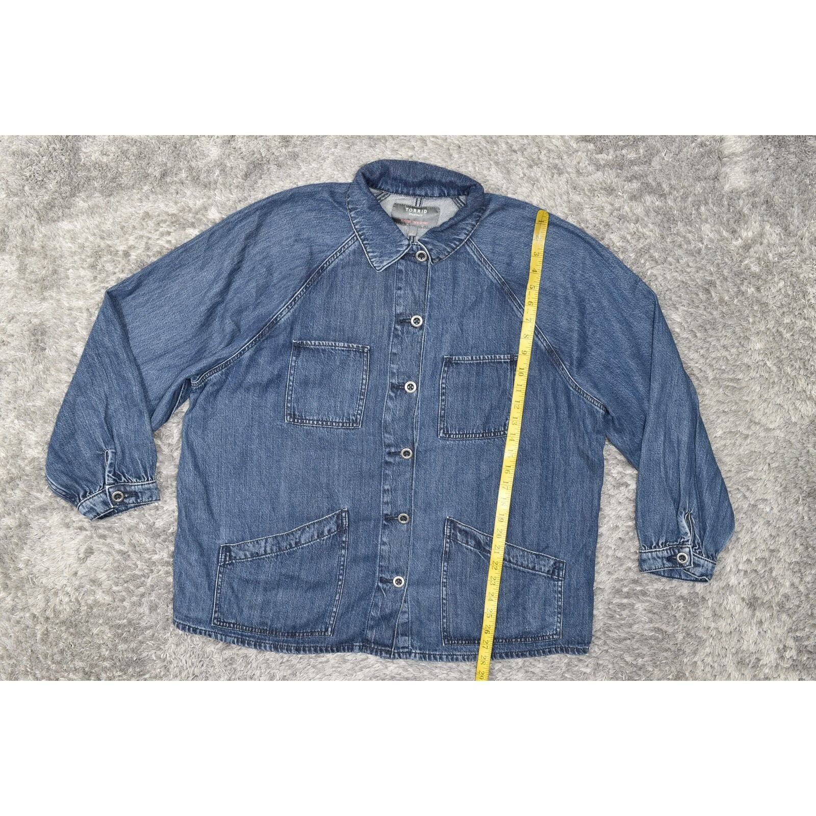 Torrid Blue Basic Jacket Plus Size 2 Lyocell Blen… - image 5