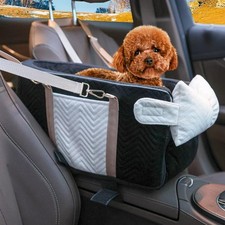 Dog Car Seat for Small Dogs, Portable Center Console Dog Car Seat, Pet Booste...