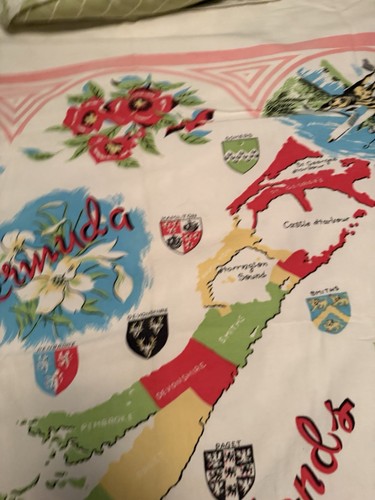 Reproduction Bermuda Islands souvenir tablecloth 50 x 54 - Picture 5 of 5