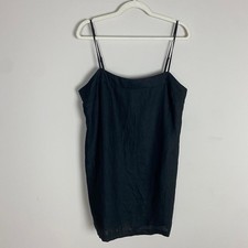 Quince European Linen Mini Skort Dress Large Black Minimalist Sustainable Chic