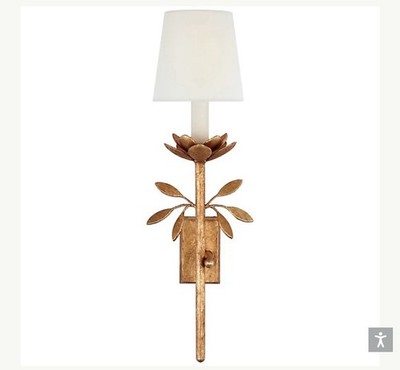 VISUAL COMFORT 22'' Clementine Wall Sconce w Shade in Gold Leaf - Open Box