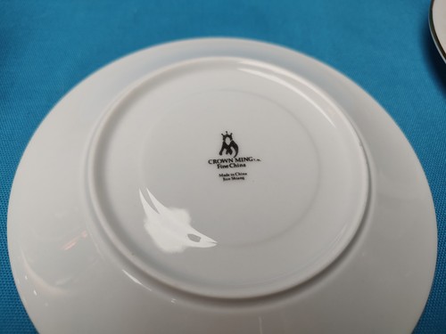 4 Crown Ming Mistelzweig Weihnachtsbaum Tasse & Untertassen Goldrand, Porzellan - Bild 3 von 3