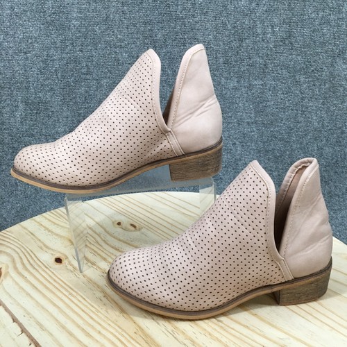 Clarks Stiefel Damen 8 Boho Bootie Rosa Kunstleder Perforiert Cut-Out Knöchel Top - Bild 2 von 21