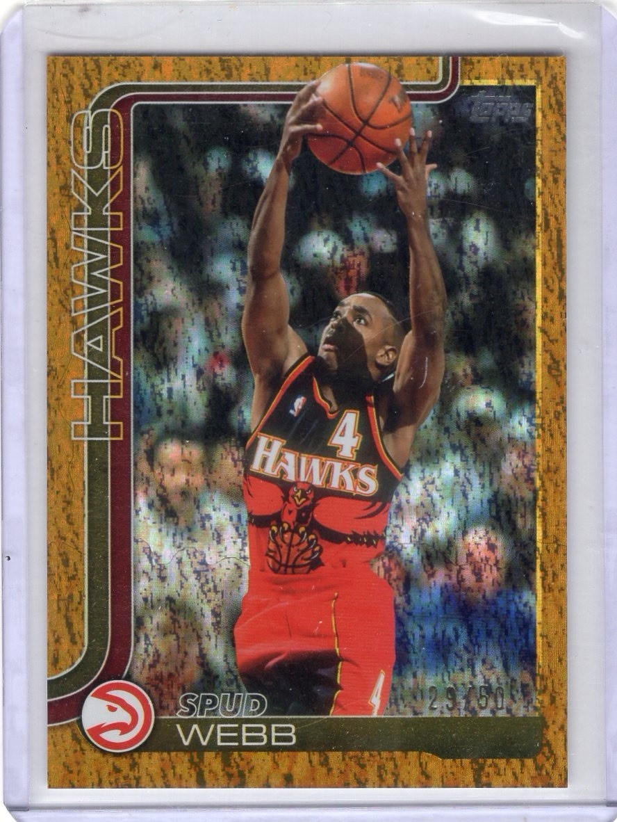 Spud Webb #266 2025 Topps Flagship Gold Rainbow Foil /50 Atlanta Hawks