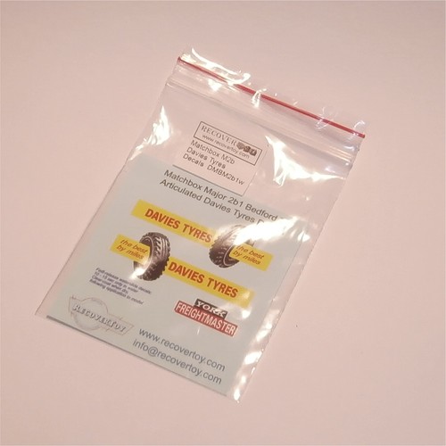 Matchbox Lesney Major Pack 2b1 Bedford Davies Tyres Decals - Picture 3 of 3